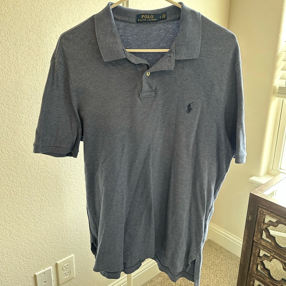 Men’s blue short sleeve polo